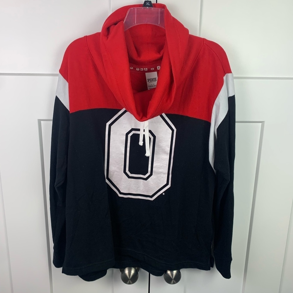 Victorias Secret LARGE Funnel Neck Sweatshirt Ohio State Buckeyes College Sports